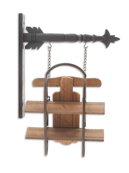 K & K Interiors Wooden Sled Hanging Ornament