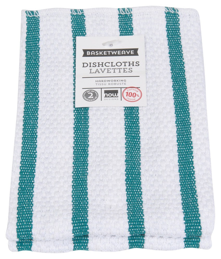 Now Designs Peacock Basketweave Dishcloths Set of 2