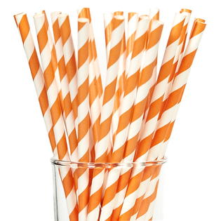 Partypartners Paper Straws Orange