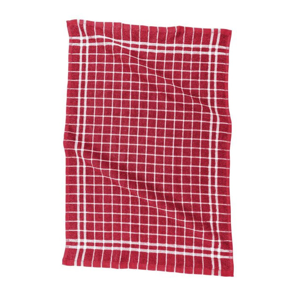 HIC Mrs. Anderson's Baking Red Cotton Terry Kitchen Towel