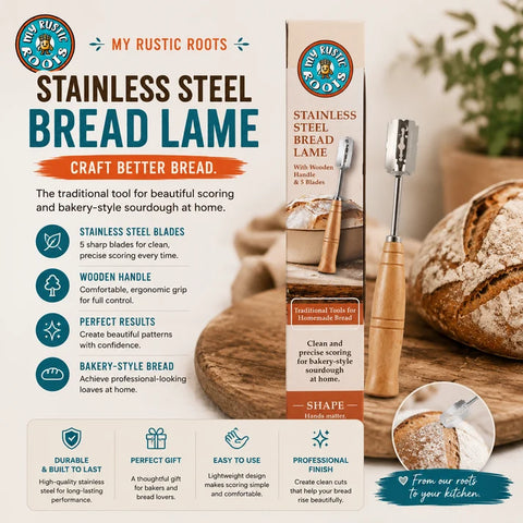 The Rustic Roots Wooden Bread Lame for Sourdough Scoring – Dough Scoring Tool