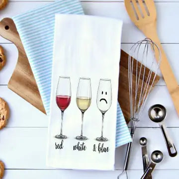 Maple Leaf Market Red White and Blue Tea Towel