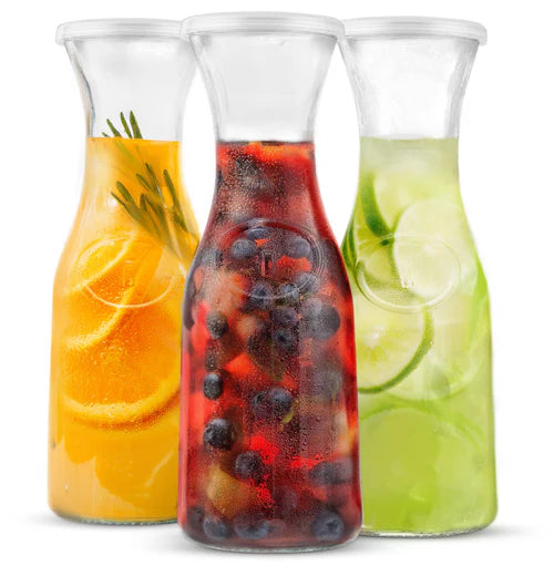 Kook Glass Carafes with Lids, Set of 3
