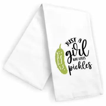 Maple Leaf Market Girl Who Loves Pickles Kitchen Towel