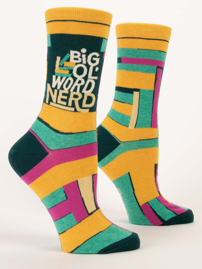 Blue Q Big Ol' Word Nerd Womens Crew Socks