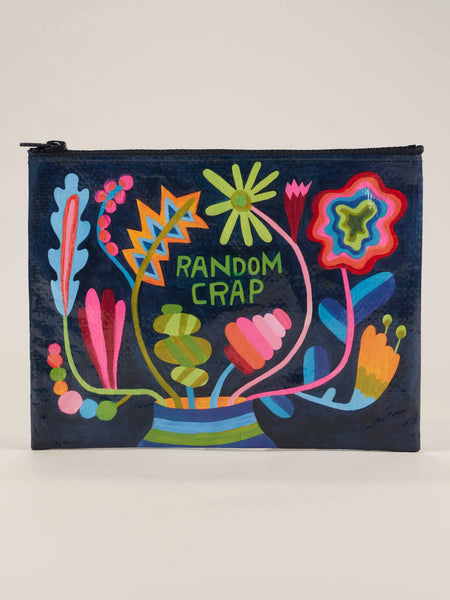 Blue Q Zipper Pouch Random Crap Floral