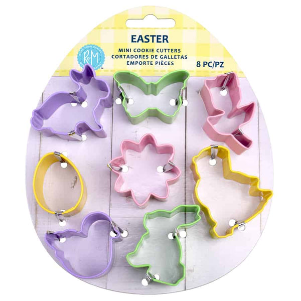 R&M Mini Easter Cookie Cutters Color 8 PC Set