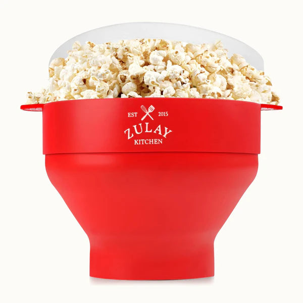 Zulay Red Collapsible Microwave Popcorn Popper