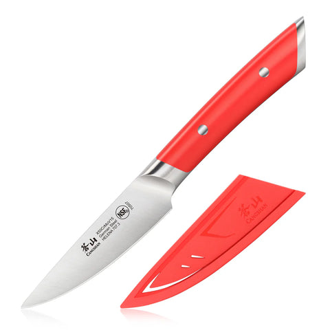 Cangshan Helena 3.5" Red Paring Knife with Sheath