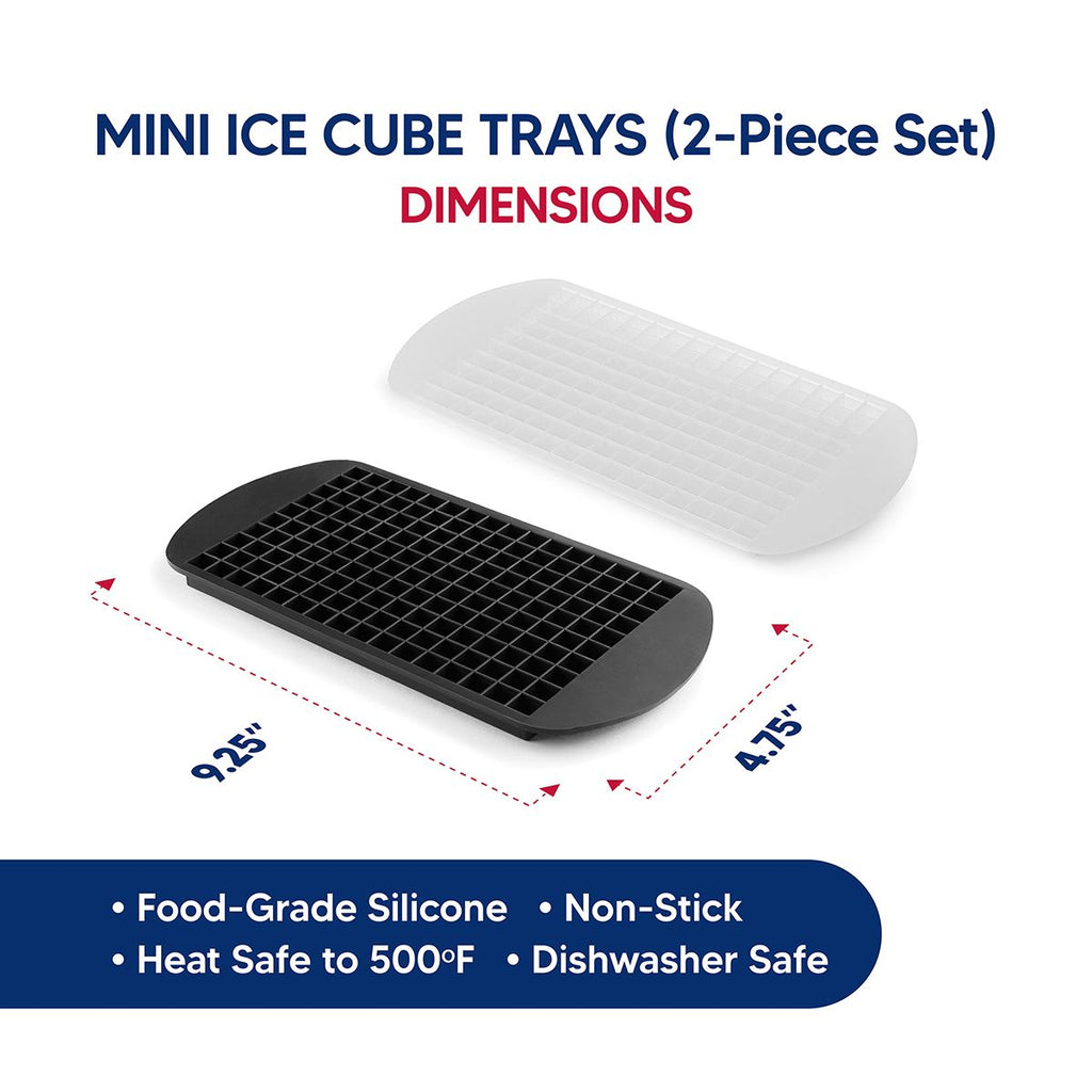 HIC Bar Silicone Mini Ice Cube Trays Set of 2