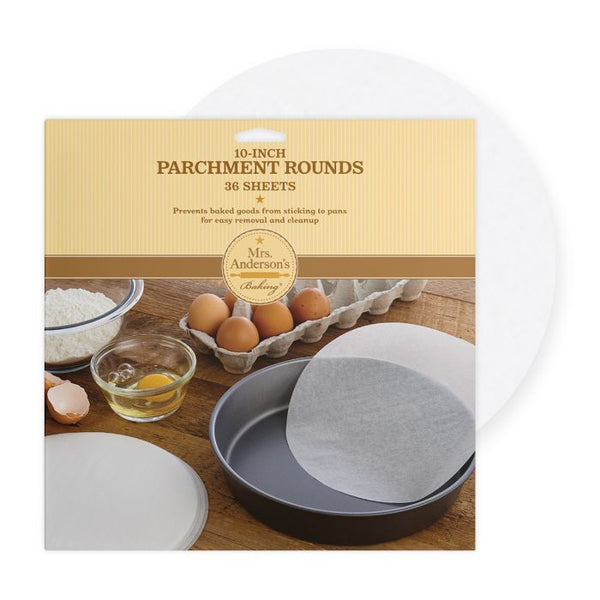 HIC Mrs. Anderson's Baking Bleached Round Parchment Paper, 10in
