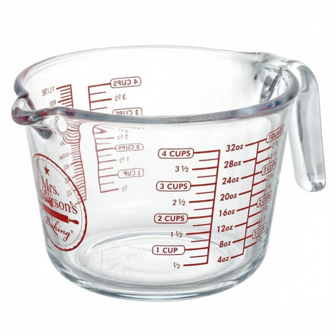 HIC Mrs. Anderson's Baking Glass Measuring Cup, 4 Cup Capacity
