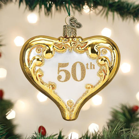 Old World Christmas 50th Anniversary Heart Ornament