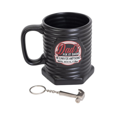 Mad Man Nuts and Bolts Mug Fix it Shop Mug and Keychain