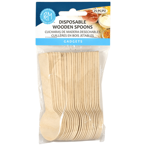 R&M Disposable Wood Spoon 25PK