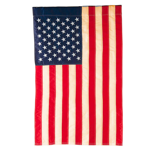 Evergreen Tea Stained American Garden Flag
