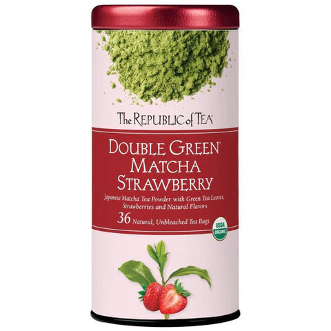 The Republic of Tea Organic Double Green® Matcha Strawberry Tea Bags