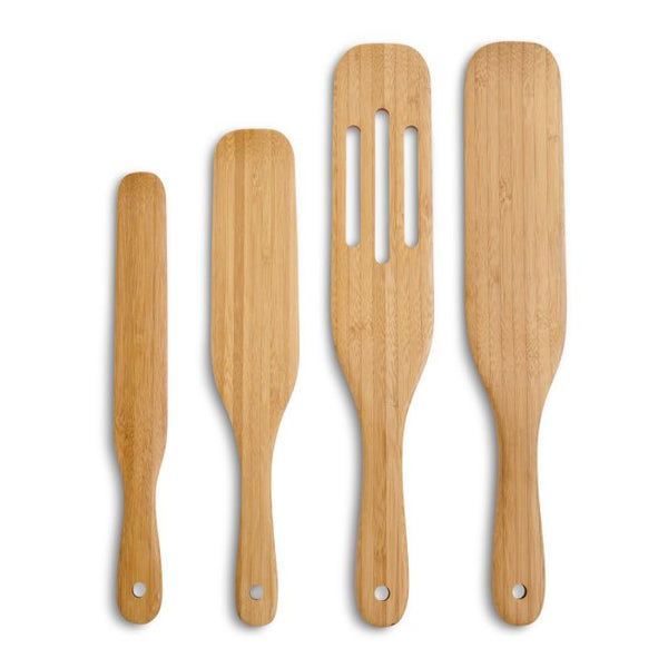 HIC Kitchen Bamboo Spurtles, 4-Piece Set