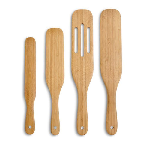 HIC Kitchen Bamboo Spurtles, 4-Piece Set