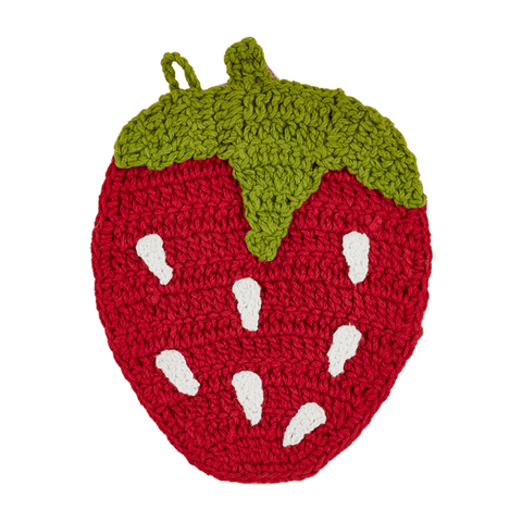 Mudpie Strawberry Crochet Trivet