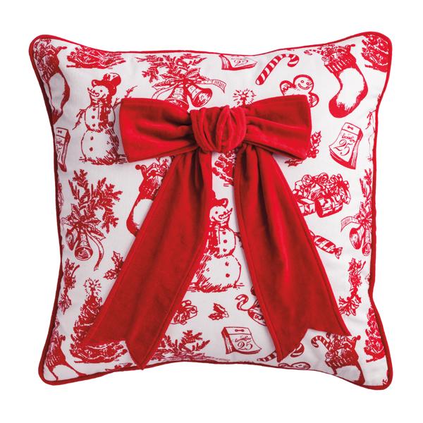 Mudpie Christmas Bow Embellished Pillow