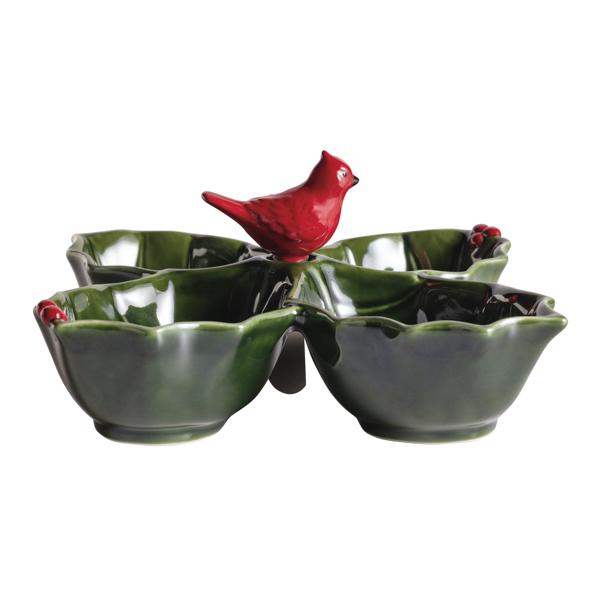 Mudpie Quad Holly Tidbit Set
