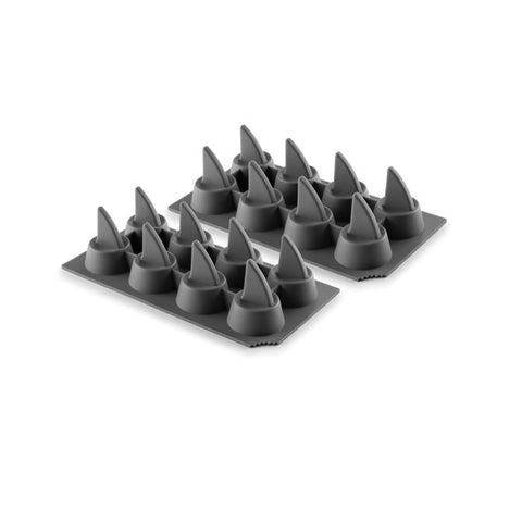 HIC Kitchen Silicone Shark Fin Ice Tray, Set of 2