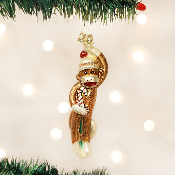Old World Christmas Sock Monkey Ornament