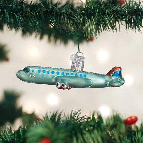 Old World Christmas Passenger Plane Ornament