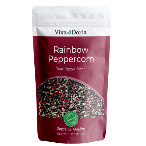 Viva Doria Peppercorn, Rainbow Blend (Whole Black, White, Green & Pink Pepper) 6oz