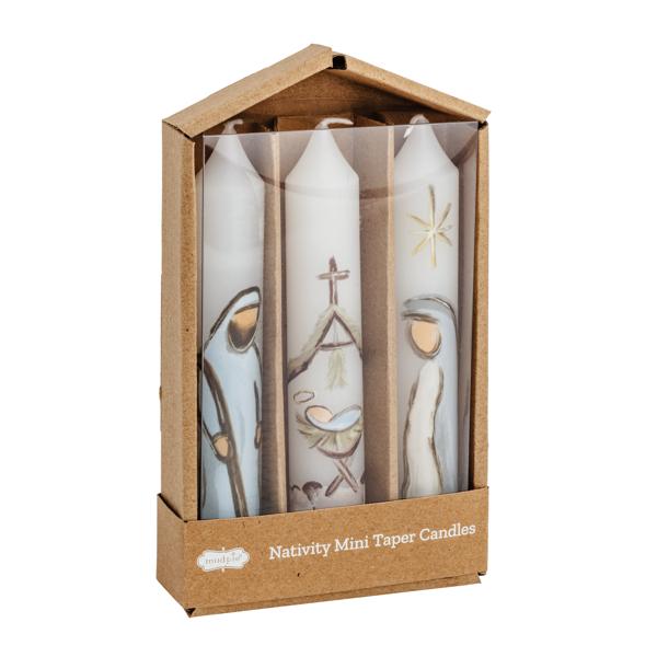 Mudpie Nativity Mini Taper Candle Set