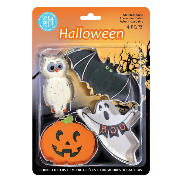 R&M Halloween Cookie Cutters 4 PC S/S Set Carded