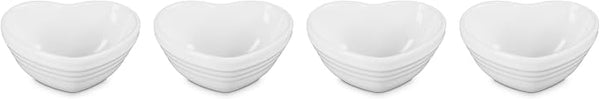 Le Creuset White Mini Heart Pinch Bowls 4 Pack