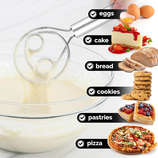 Zulay Danish Dough Whisk Stainless Steel