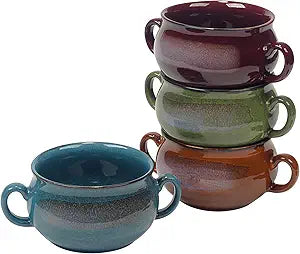 Certified International Stoneware 24oz Reactive Glaze Soup Crocks Sold Individually Assorted Colors