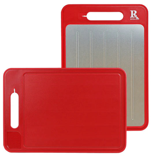 Reston Lloyd Red Cutting Board/Defroster/Zester/Knife Sharpener