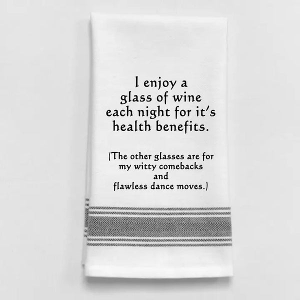 Wild Hare Enjoy a Glass Of Wine Tea Towel