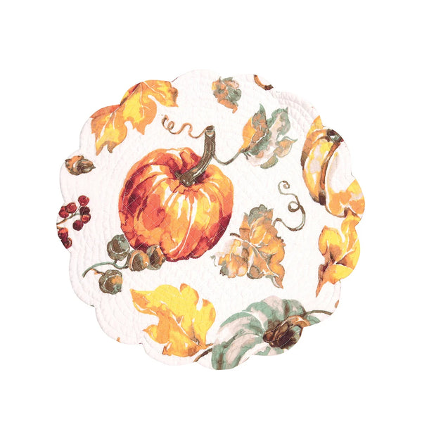 C&F Home Watercolor Pumpkin Round Placemat