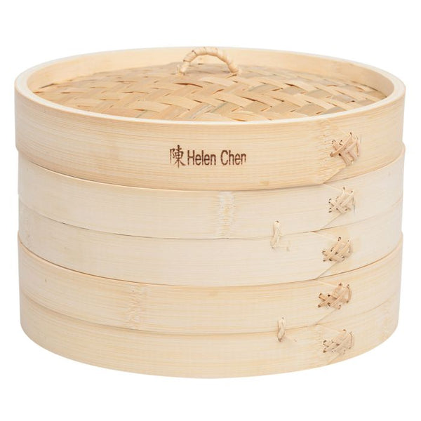 HIC Helen's Asian Kitchen Bamboo Steamer with Lid, 10in