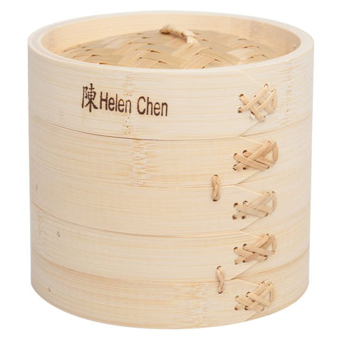 HIC Helen's Asian Kitchen Bamboo Steamer with Lid, 6in