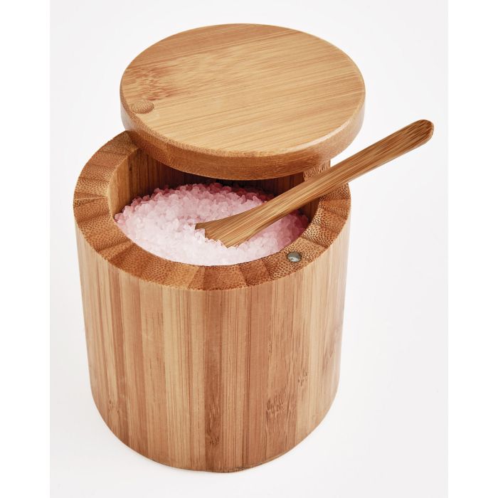 HIC Kitchen Salt Box with Lid and Spoon, 7oz