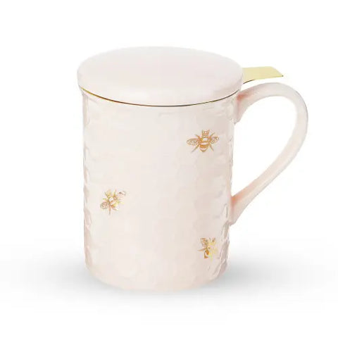 Pinkyup Annette Honeycomb Ceramic Tea Mug & Infuser