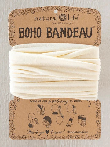 Natural Life Solid Boho Bandeau® Headband Solid Cream