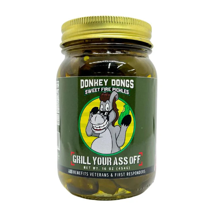 Grill Your Ass Off Donkey Dongs Sweet Fire Pickles