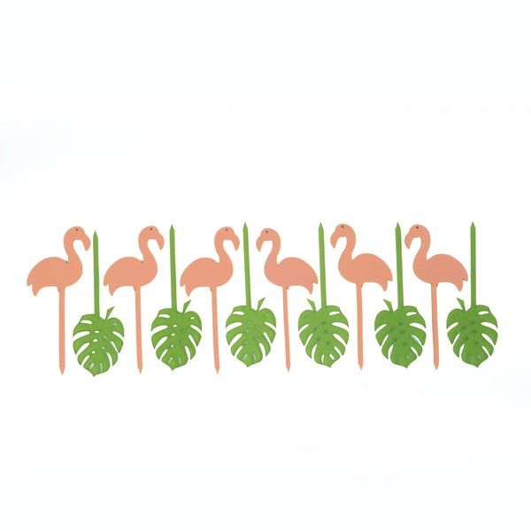 Mod Lounge Mid Century Modern Flamingo and Palm Mini Cocktail Picks 12pc
