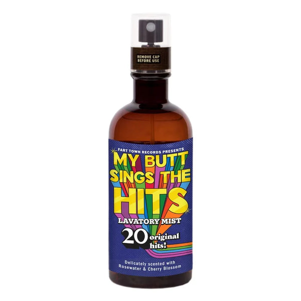Blue Q My Butt Sings The Hits Lavatory Mist in Rosewater & Cherry Blossom Scent