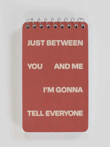 Blue Q Just Between You And Me I'm Gonna Tell Everyone 3x5 Spiral Notebook