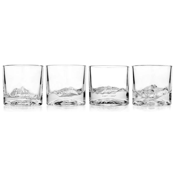 Liiton The American Peaks Set of 4 Whiskey Glasses