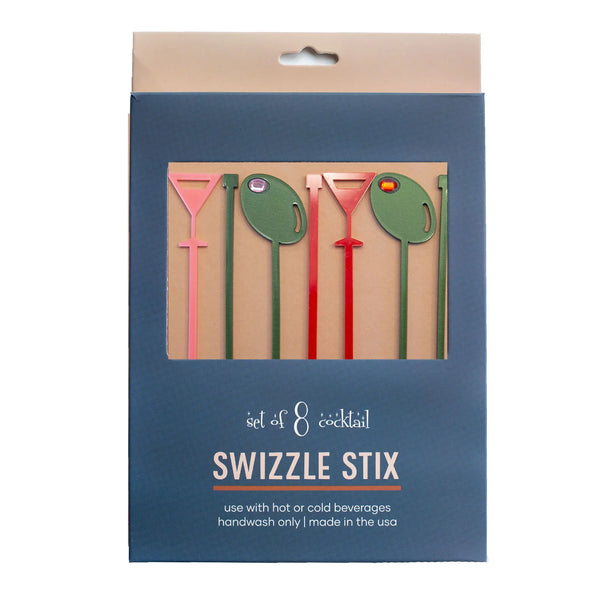 Mod Lounge Mid Century Modern Martini and Olive Swizzle Sticks 8pc
