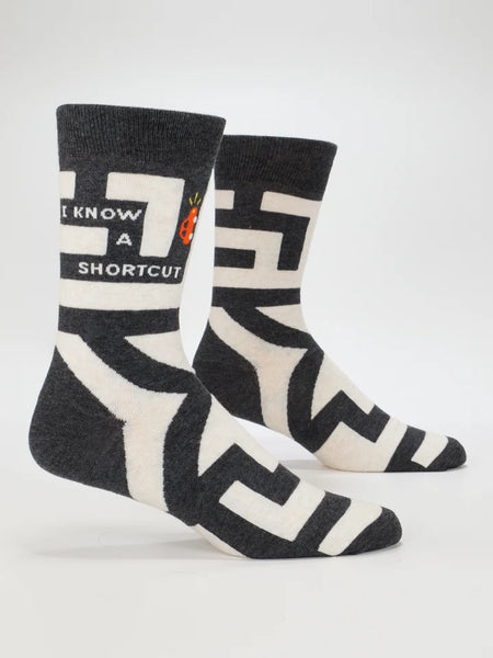Blue Q I Know A Shortcut M-Crew Socks